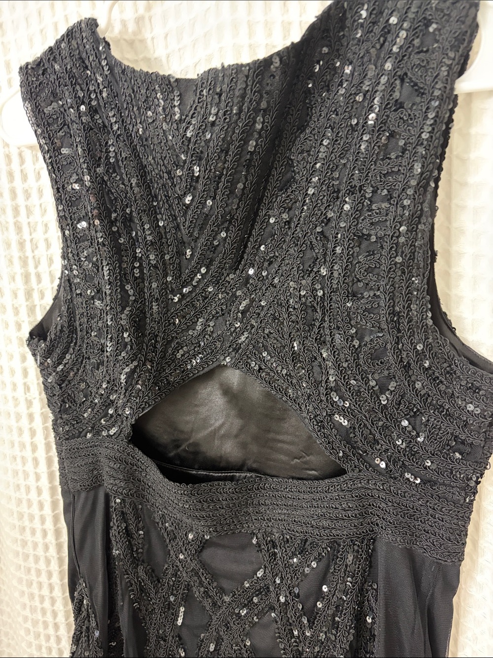 Free People Snake Charmer Sequin Mini Dress Black Sleeveless LBD Size 8 - Picture 10 of 13
